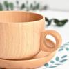 Portable Wooden Coffee Mug Cup Spoon Coaster Eco Friendly Serving Tableware Flatware Set for Office Desk Drink Coffee or Tea