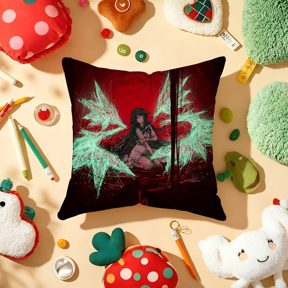 AnimeThe Song of SSaya Pillow Case Plush Fabric Soft DoubleSided Printed Sofa Warm Winter Home Gift Cushion Cover