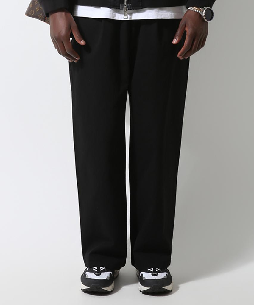 Seuteulaikeu Washed Cotton Relaxed Pants (Black)