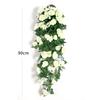 2Pcs Artificial Flowers Rattan Fake Plants Vine Decor Celebration Wall Hanging Rose For Home Wedding Decorative Wreath Accessory