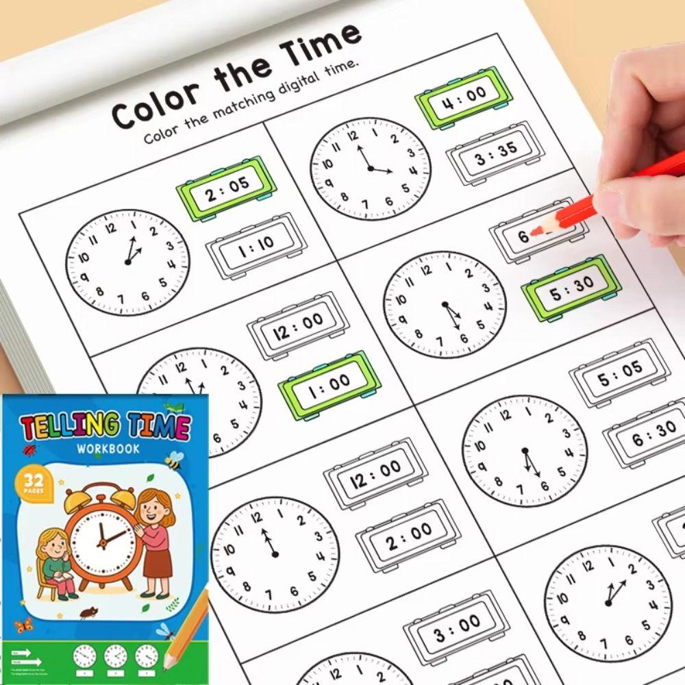Painting Exercise Time Cognition Book Tracing Drawing Learning Book  Zero Foundation