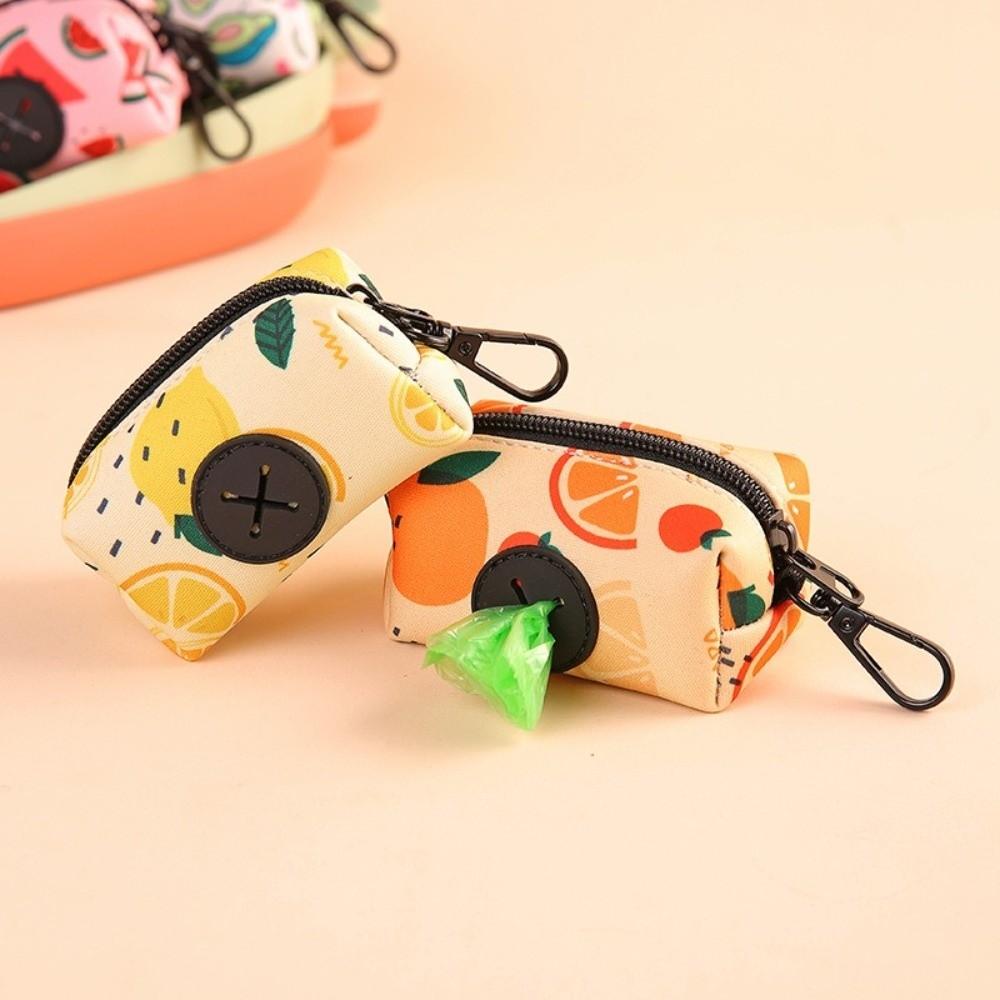 Cute Fruit Pattern Poo Bag Dispenser Waterproof Gabage Bag Organizer Waste Bag Holder Pet Supplies