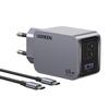 Ugreen Nexode Pro Mains Charger, USB + 2x USB-C, 65W + USB-C Cable 1.5m (black)