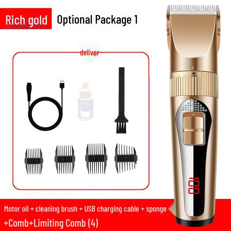 Professional Rechargeable LCD Hair Clipper for Adults