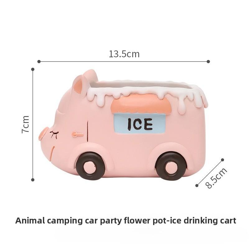 Kreative Cartoon Tier Sukkulententöpfe Büro Zuhause Balkon Pflanzendekor Mini Landschaft Blumentopf