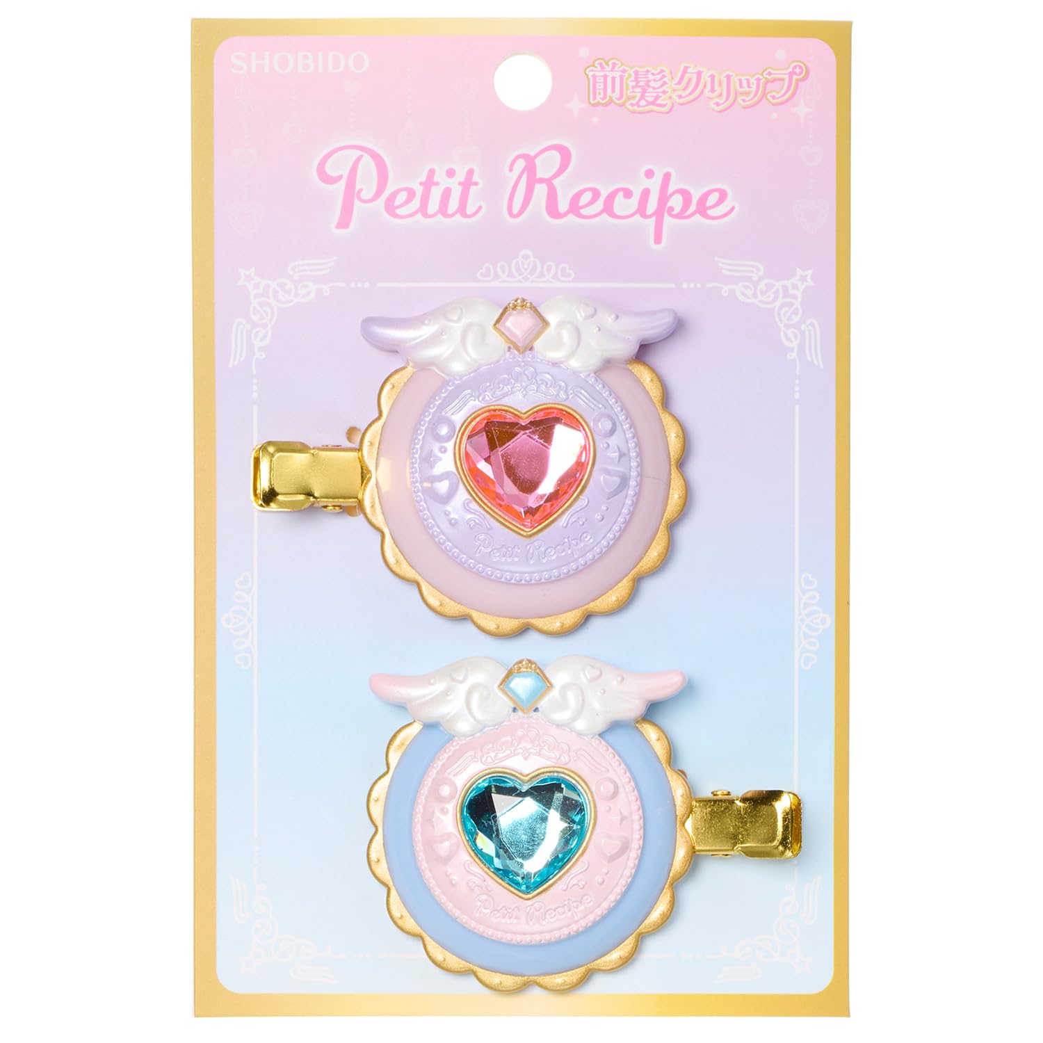 Shobido PETiT RECiPE Bangs Clip Hair Accessory, Cute and Affordable Cosmetics (Pink & Blue)