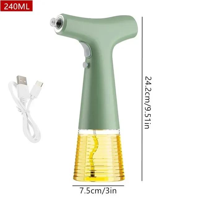 

Electric Olive Oil Spray Bottle Dispenser USB Charging Creative Soy Sauce Jar Vinegar Storage Bottle For BBQ Kitchen Oil Sprayer зелёный