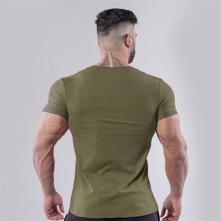 Men's Slim Fit Cotton Crew Neck Sports T-Shirt - Breathable, Stretch, Short Sleeve, Summer Gym Wear