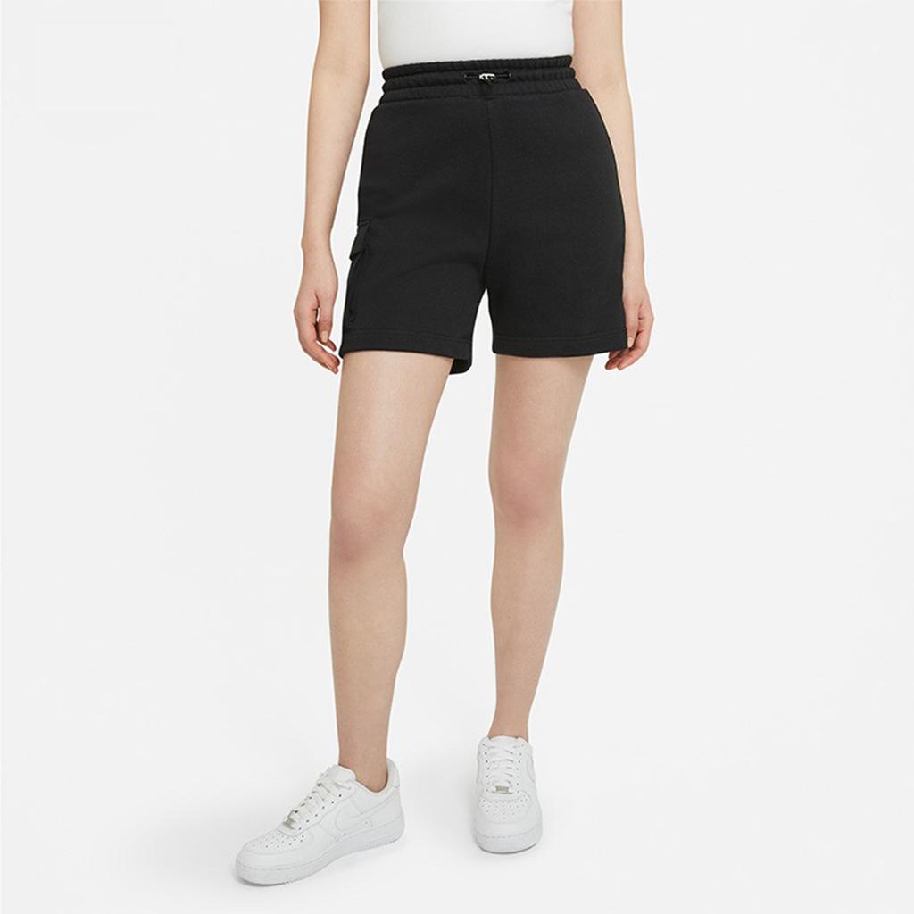 Nike Swoosh Drawstring Breathable Casual Shorts Women Bottoms Black DA3488-010