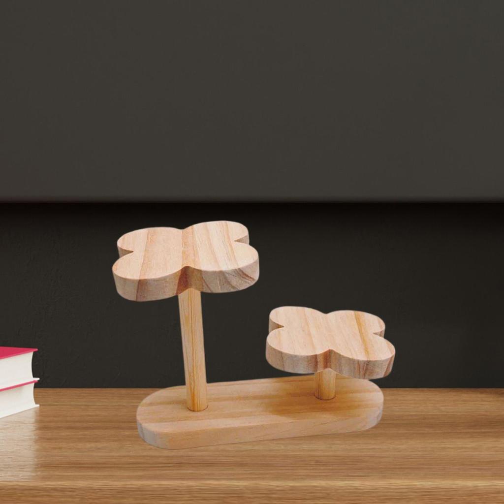 Mini Wooden Display Stand Multi Use Plant Holder Shelf Riser for Home Office Collectibles Decor