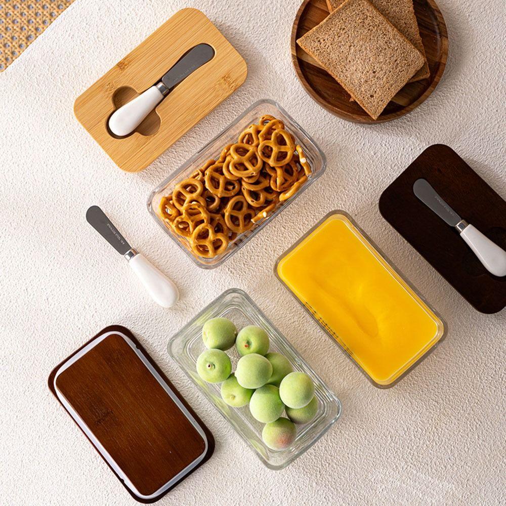 Keep Fresh Glass Butter Box with Butter Cutter Fresh Cheese Tray  Restaurant