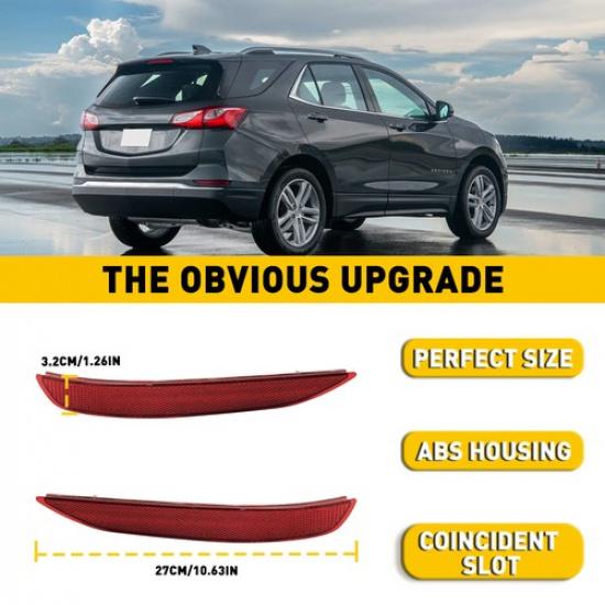 Left&Right Rear Bumper Light Reflector Lamp Case Fit 2018- Chevrolet Equinox
