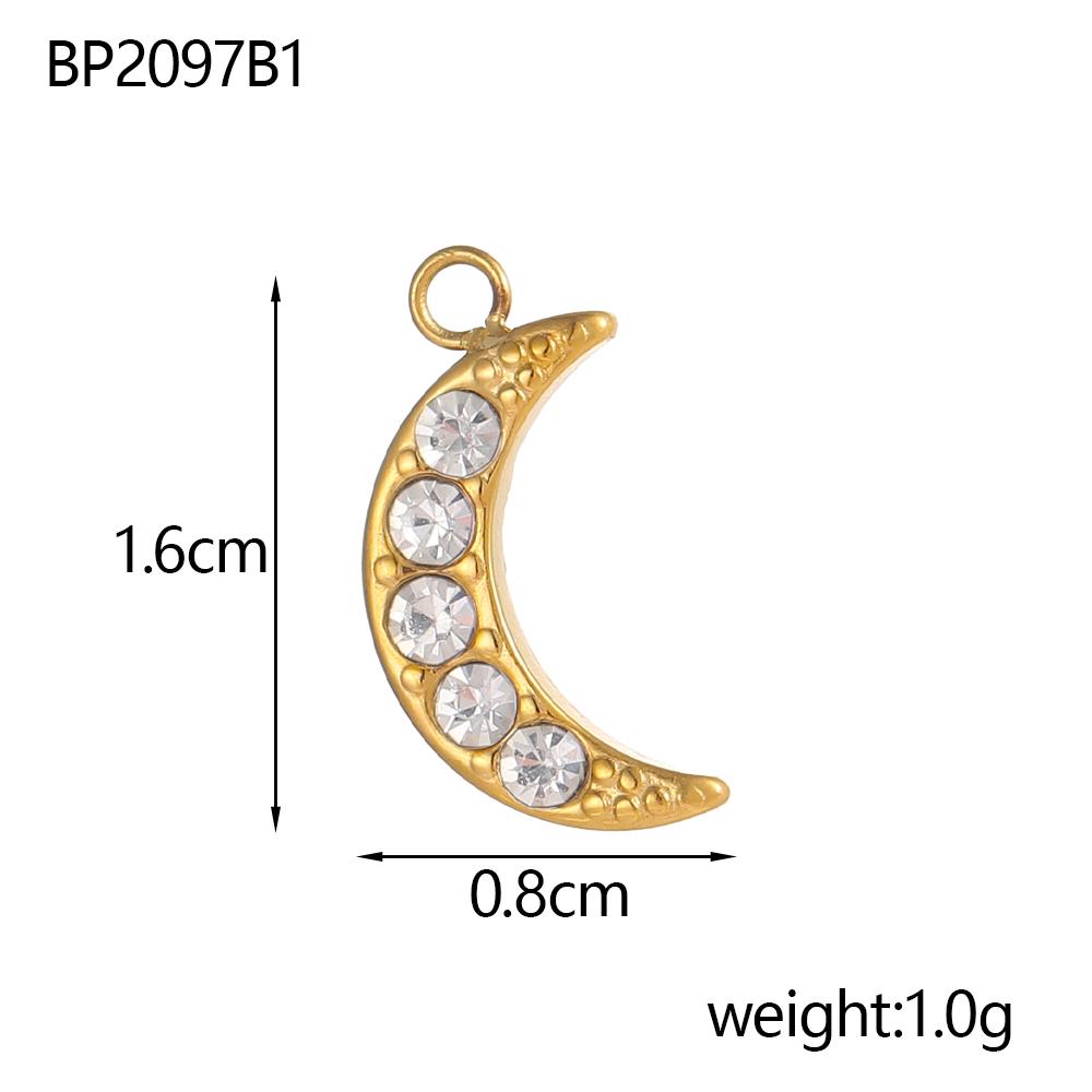CARLIDANA Shiny Stainless Steel Star Pendant Moon Cross Colorful Rhinestone Charms Making Women DIY Necklace Bracelet Earrings