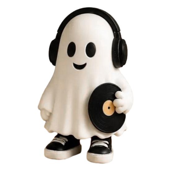 Vielseitige tägliche und Urlaubs-Wohnaccessoires Halloween Geisterfigur, Harz Cartoon Schreibtischornamente, Niedliche Statue Schwarz Weiß Ästhetische Raumdekoration