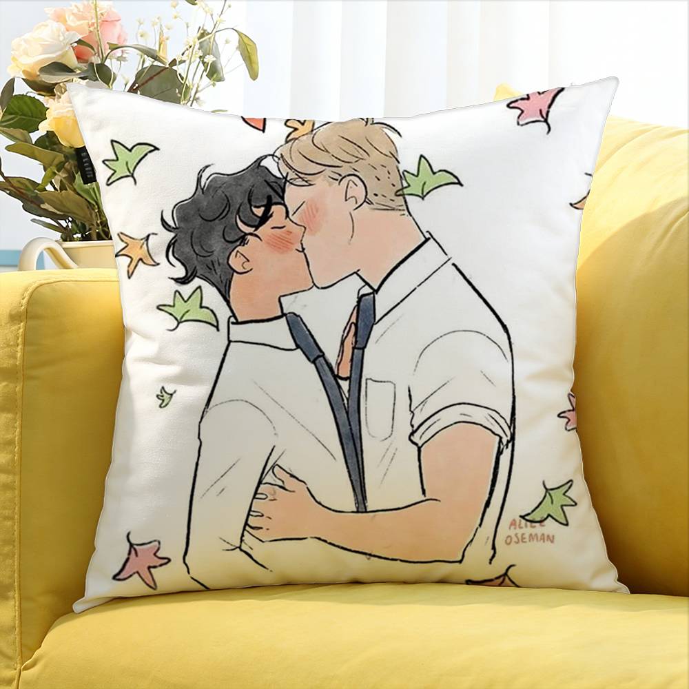 HHeartstopper Nick Charlie World Various Sizes Square Pillow Case For Car Home Bedchamber Decor