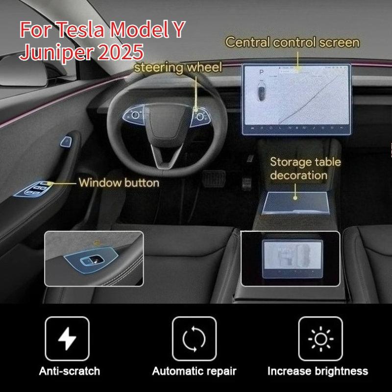 TPU Interior Protective Film for Tesla Model Y Juniper Juniper 2025 2026 Navigation Screen Anti-Scratch Sticker Car Accessories