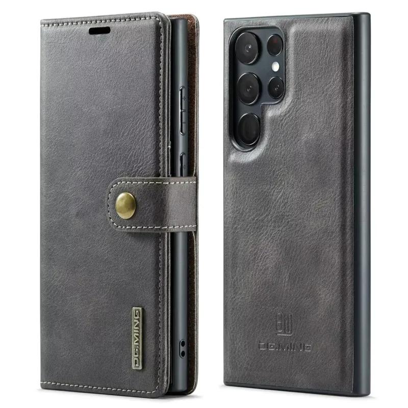 Magnetický flip kožené pouzdro na telefon pro Samsung Galaxy S25 FE S25 Edge S24 Ultra S23 Plus S22 S21 S20 Note 20 10 2 v 1 Odnímatelná peněženka kryt na karty Etui