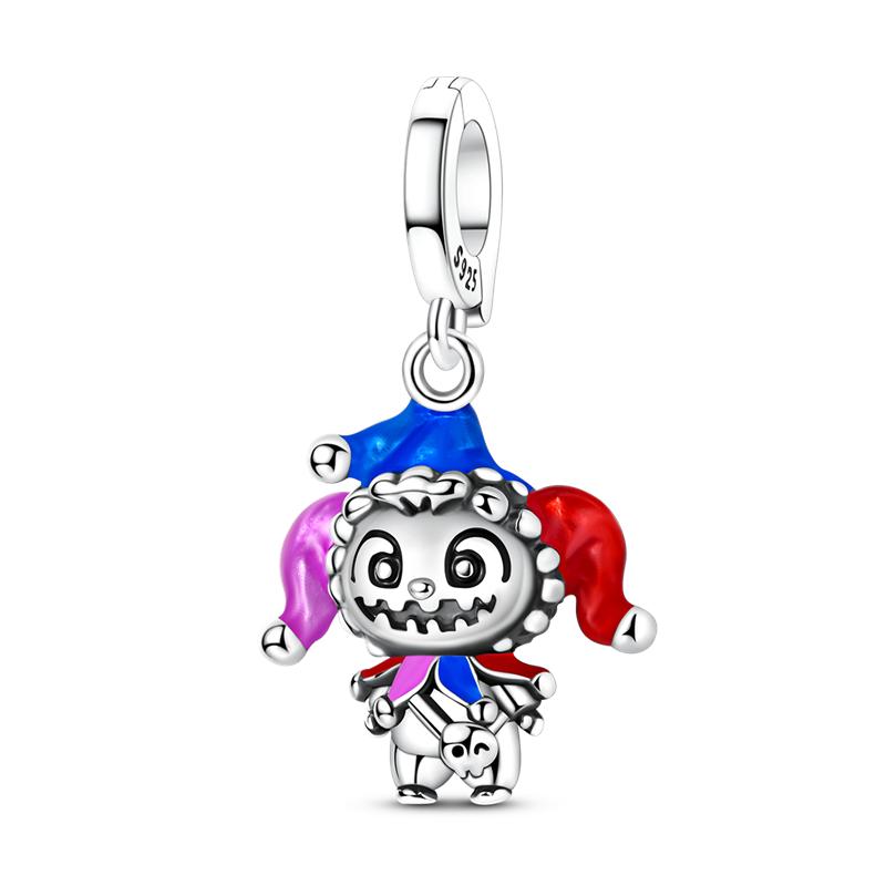 925 Silver Gothic Horror Cartoon Clown Series Beads Pendant Charm Fit Original Charm Bracelets Women DIY Jewelry Gift