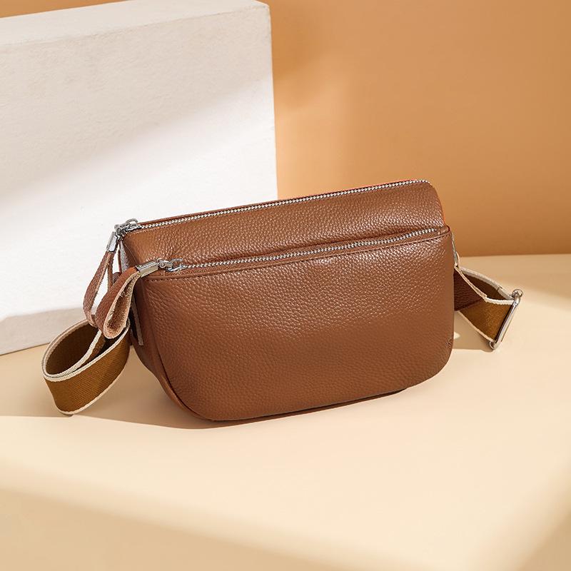 

Women s Genuine Leather Large Capacity Handbag - Fashionable Crossbody and Shoulder Bag 24x9x15cm коричневый