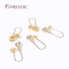Trendy French Trumpet Earring Hooks Accessories Rhodium/18K Gold Plated Pearl Ear Wire Mounting DIY Pearls Earring Findings