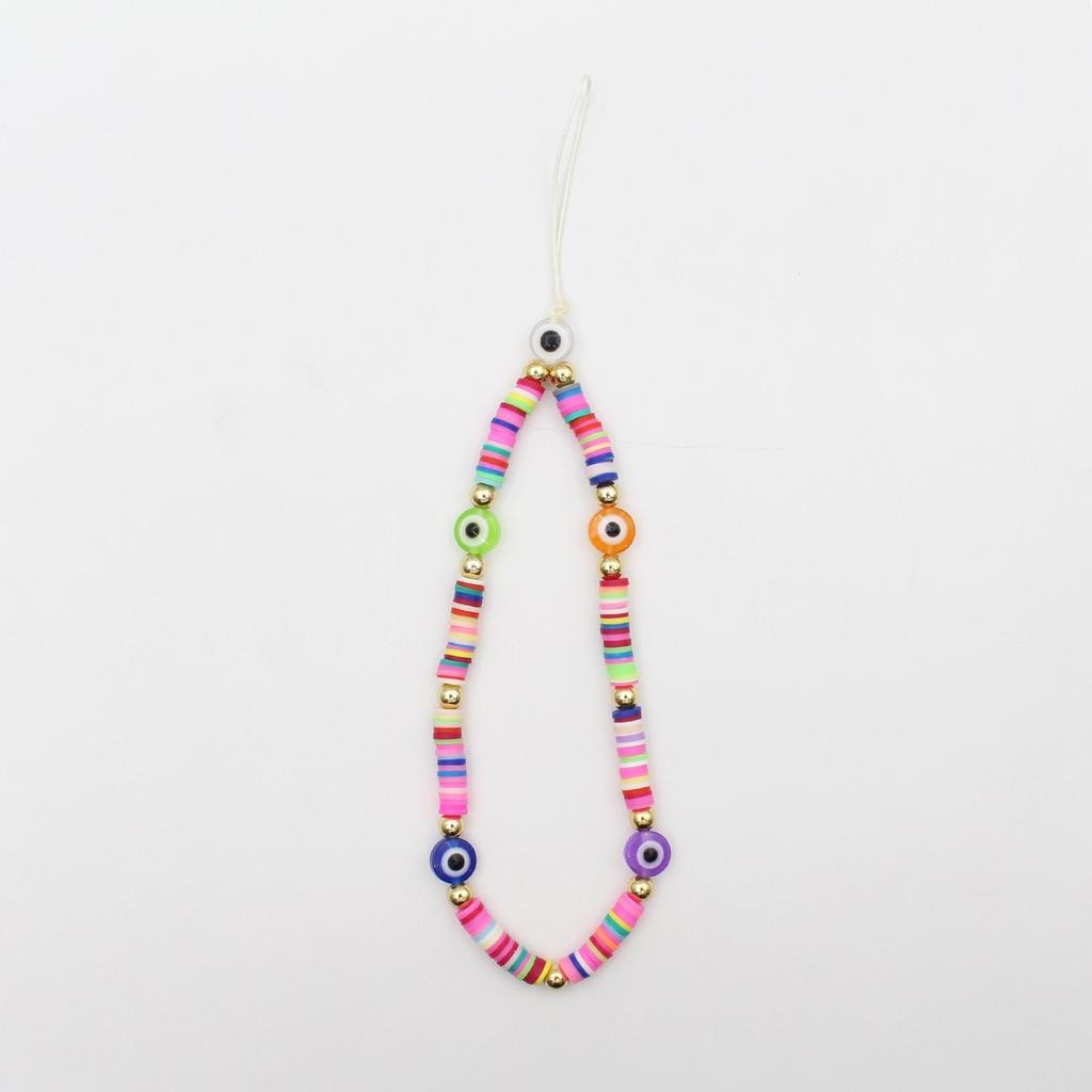 Mobile Phone Chain Beaded Colorful Cartoon Fruit Smiling Face Soft Pottery Letter Beaded To Prevent Mobile Phone from Hanging Chain.