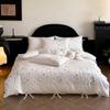 Spring & Summer Silk Satin Cotton 4-Piece Bedding Set with Fresh Embroidery
