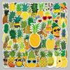 50pcs Pineapple Suitcase Stickers: Creative Waterproof Cartoon Decorations for Scooters, Computers, Tablets