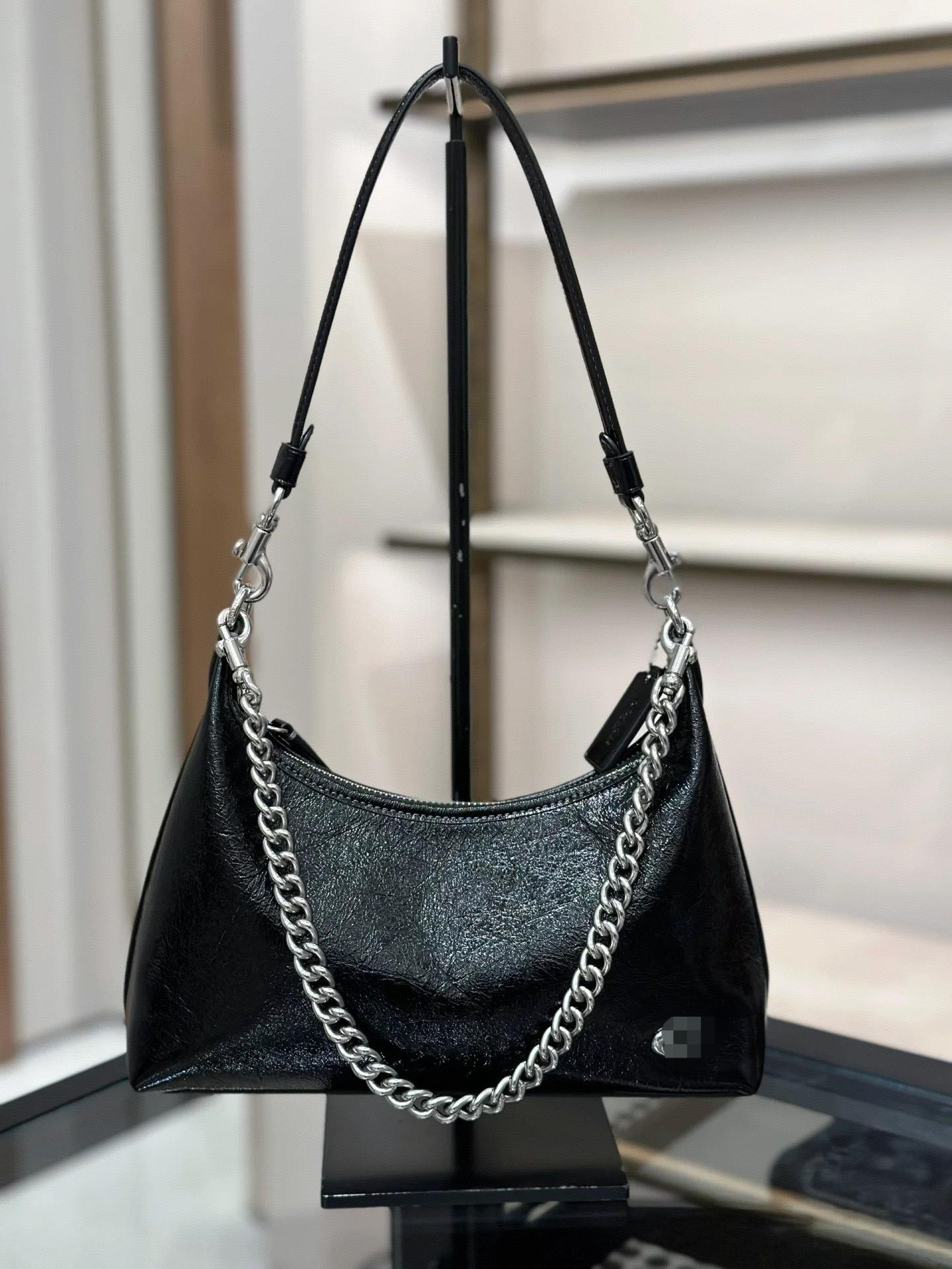 

Juliet Vintage Half-Moon Chain Bag - Versatile Shoulder & Crossbody Handbag 27x10x11 cm