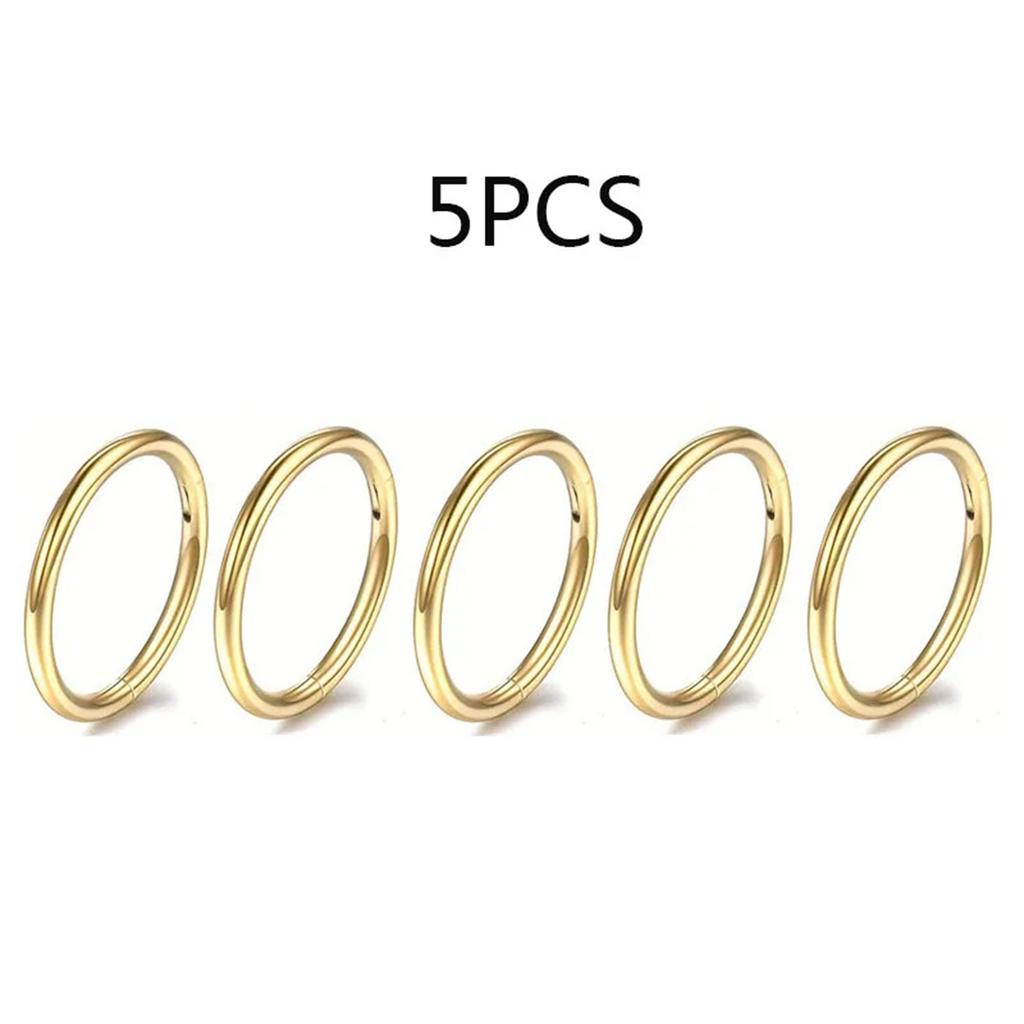 5-10 Pcs 16G Stainless Steel Hinged Nose Ring Clicker for Septum Tragus Helix Cartilage Daith Rook Piercing Jewelry