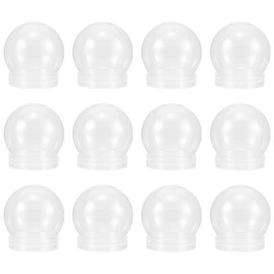 12Pcs DIY Clear Plastic Snow Globes Screw Caps Fillable Water Globes Perfect Winter Holiday Decor Craft Kit for Kids Adults