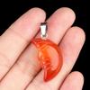 1Pc, Reiki Healing Crystal Carved Moon Face Ornament Decoration, Mini Natural Stone Quartz Gemstone Home Decor Jewelry, Halloween Gifts 26×15mm