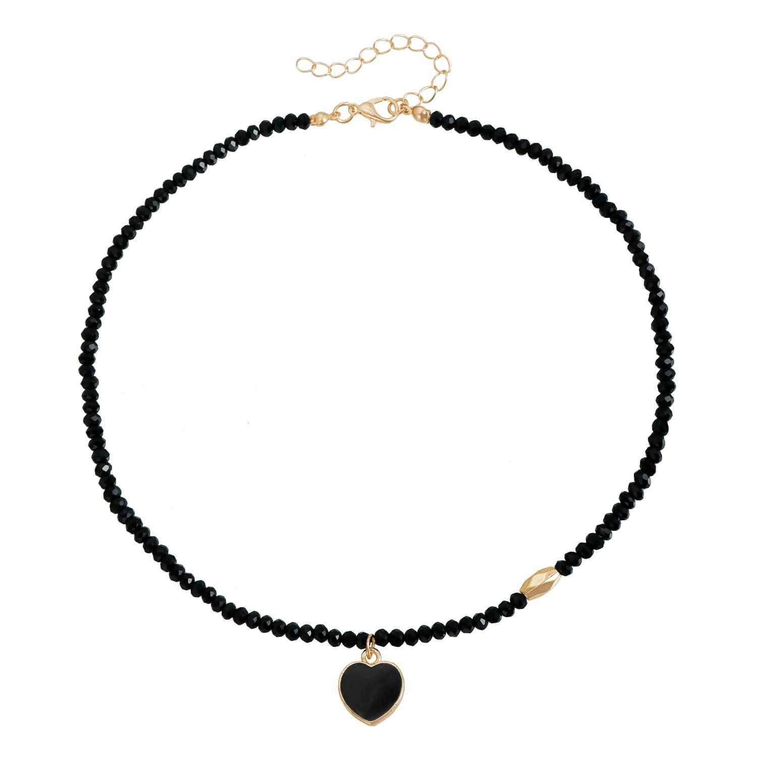 Sweet and cool Spice Girls ins Wind Crystal Drip Oil Love Necklace Light Luxury Simple Necklace золотой