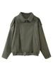 Asymmetrische Bikerjacke für Damen mit Reißverschluss in braunem Wildleder-Look