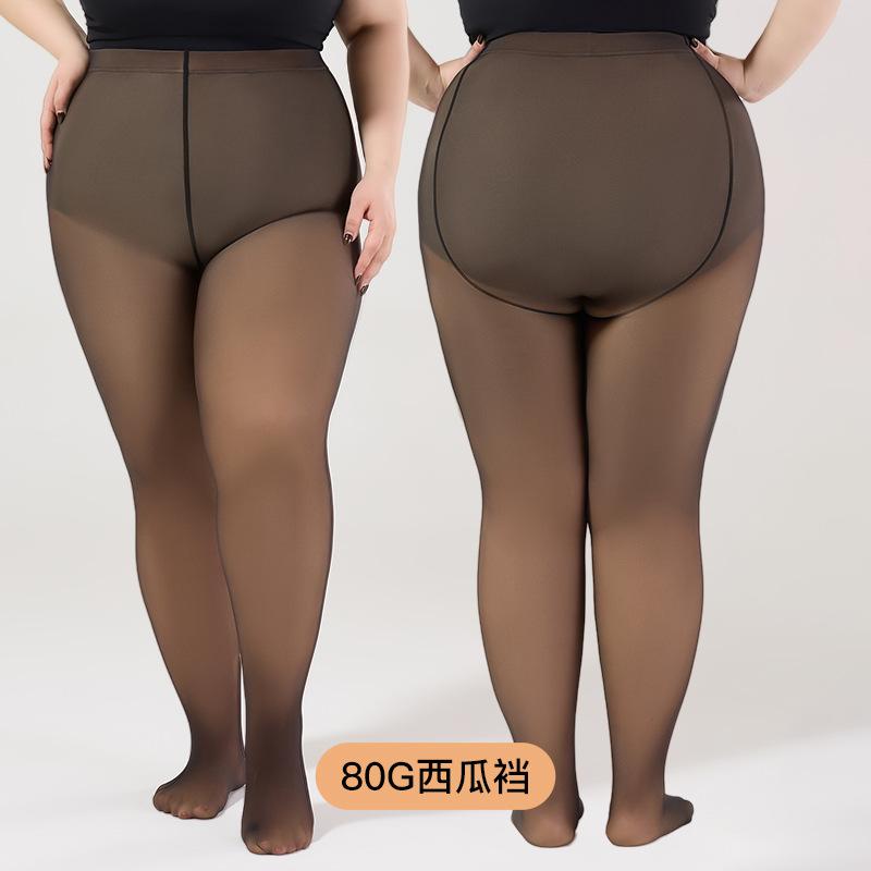 

Large size black silk bare legs spring and autumn artifact 80g black skin-penetrating integrated leggings Step on feet