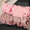 50 Packs of Girls Candy Color Without Seams for Children's Colored Hair Rings High Elastic Towel Rings Candy Color Head Rope
