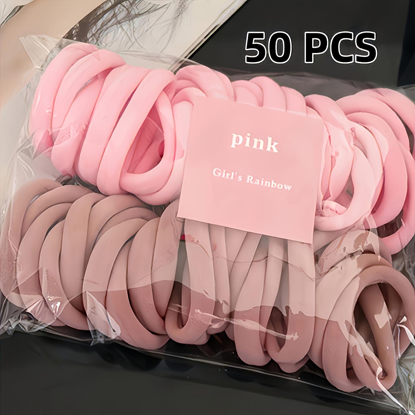 

50 packs of girls candy color without seams for children s colored hair rings high elastic towel rings candy color head rope