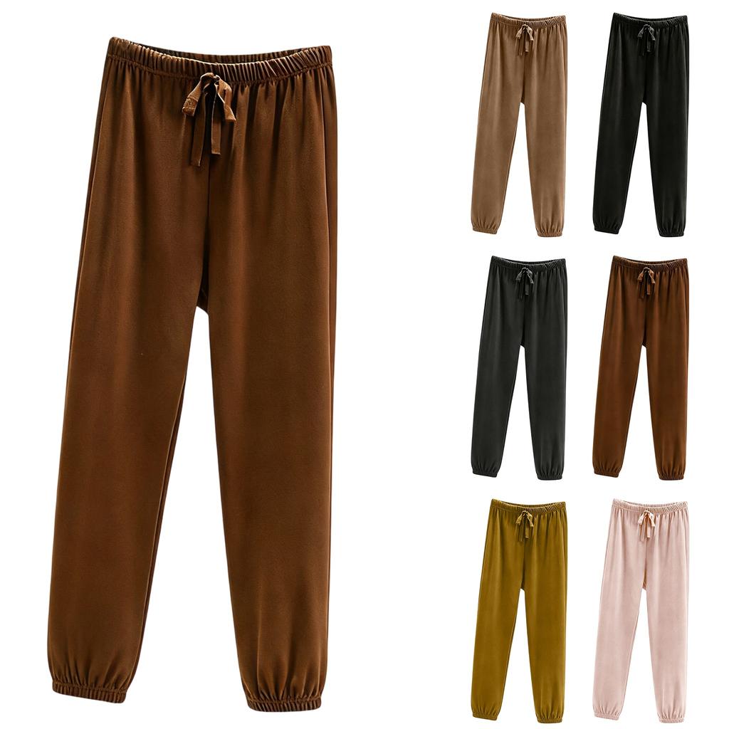Women's Casual Loose High Waist Plus Velvet Thickened Sports Sweatpants Home Pants