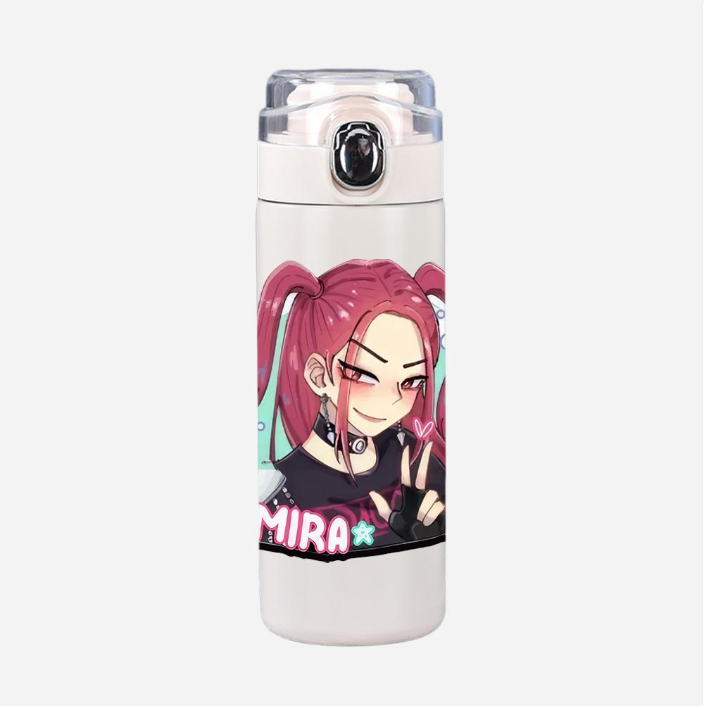 Anime K-Pop Demon Hunters Printed Thermos Cup Portable Stainless Steel 400Ml Water Bottle Leak Proof Camping Water Cup Kid Gift