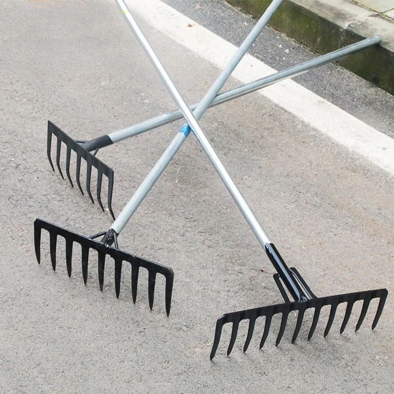 HuahengZhen Multi-purpose Garden & Farm Rake 1.2m Steel Handle