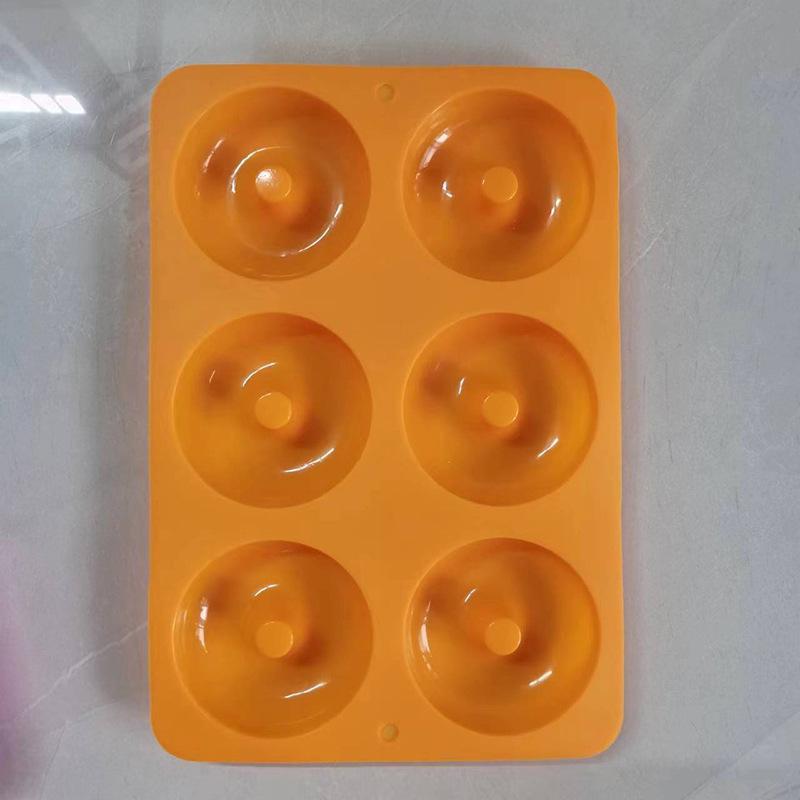 Silicone Donut Mold 6-hole Baking 1pcs Food Grade Bread Cake Bagel Baking Tray Heat-resistant Microwave Kitchen Use