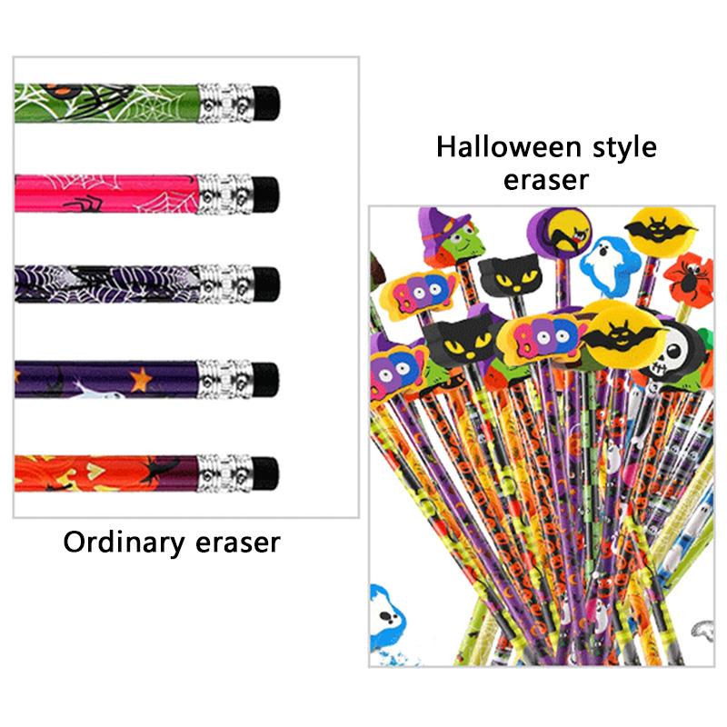 Halloween Pencil HB Eraser Pumpkin Ghost Painting Pencils Festival Goodies Gift Prize Party Favor Supplies Trick or Treat TMZ