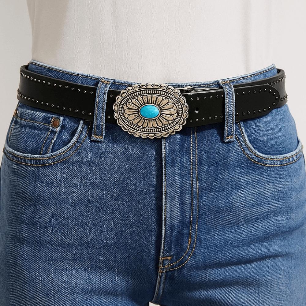 Metal Buckle Wide Waistband Punk Y2K Girl Waistband Retro PU Leather Rivet Belt  Daily
