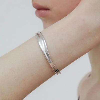 Water Wave Cuff Bangle (Matte) BH7B56735MB