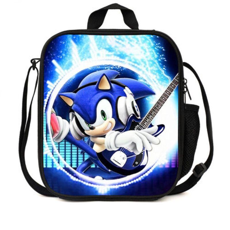Sonic Hedgehog Lunch Box Bag Stylish Shoulder Bag For Kids Adults Large Capacity Travel Bag