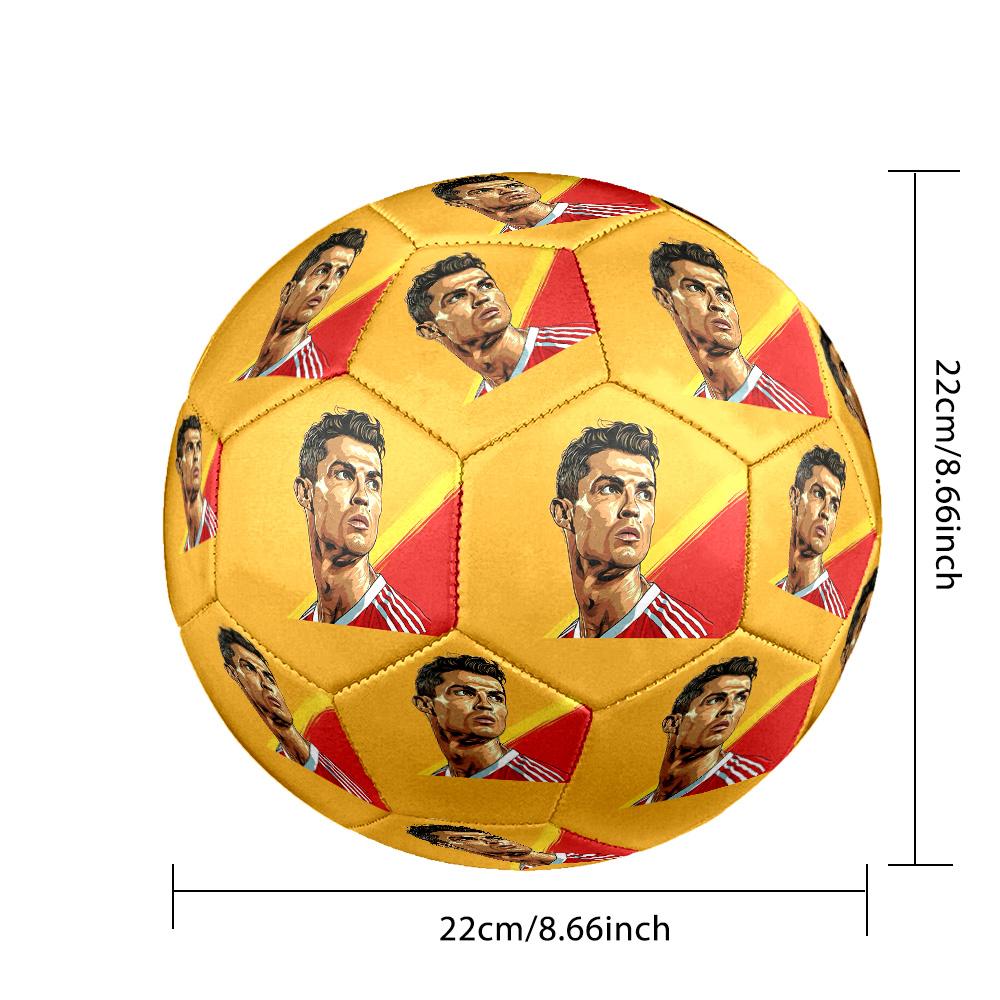 Cristiano Ronaldo Pallone da Calcio Misura 5 Cucito a Macchina Universale per Interni/Esterni Collezione Sorpresa Regalo Compleanno/Natale Matrimonio Festa