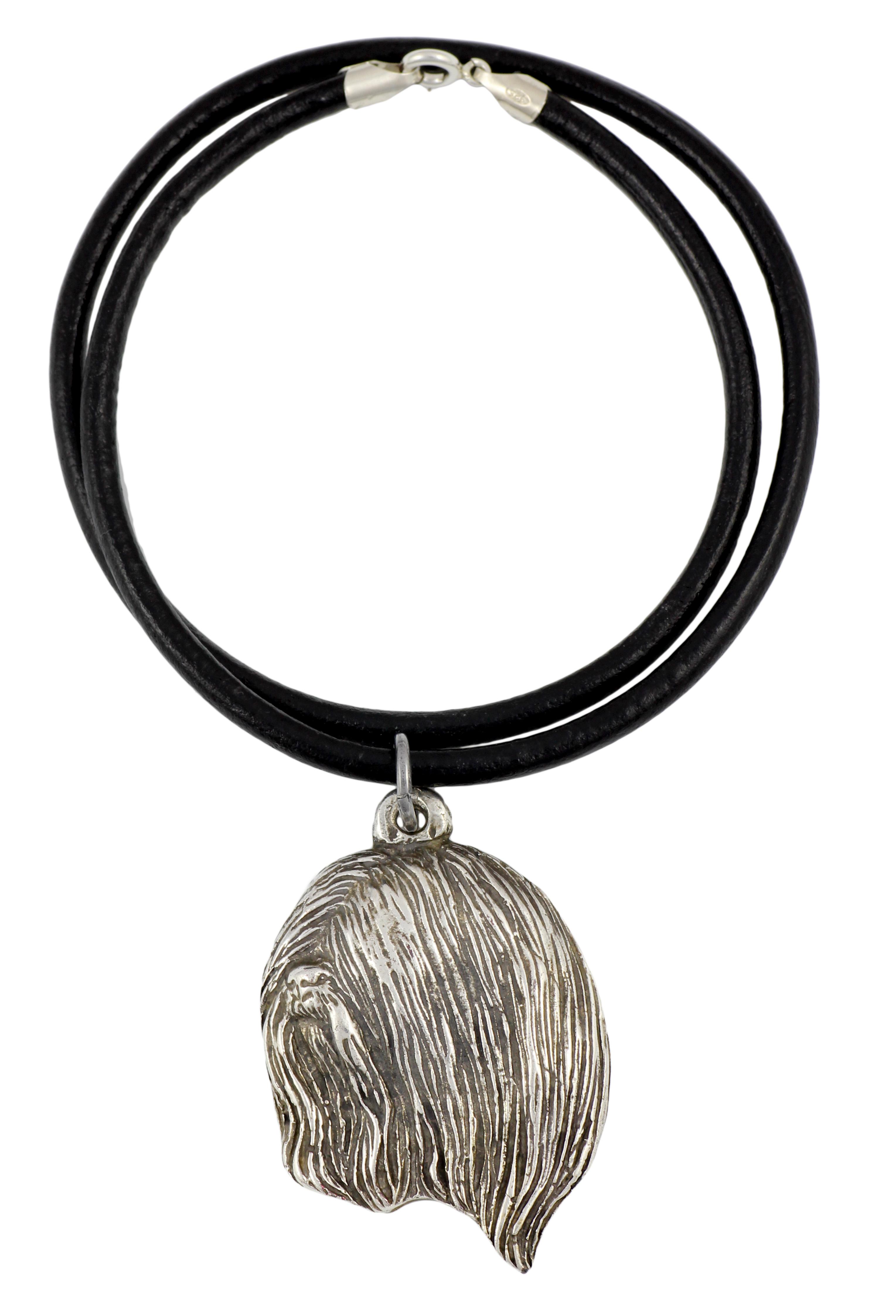 

Lhasa Apso - Necklace with dog, silver-plated pendant for dog fan, unique jewelry by Art-Dog brand срібний