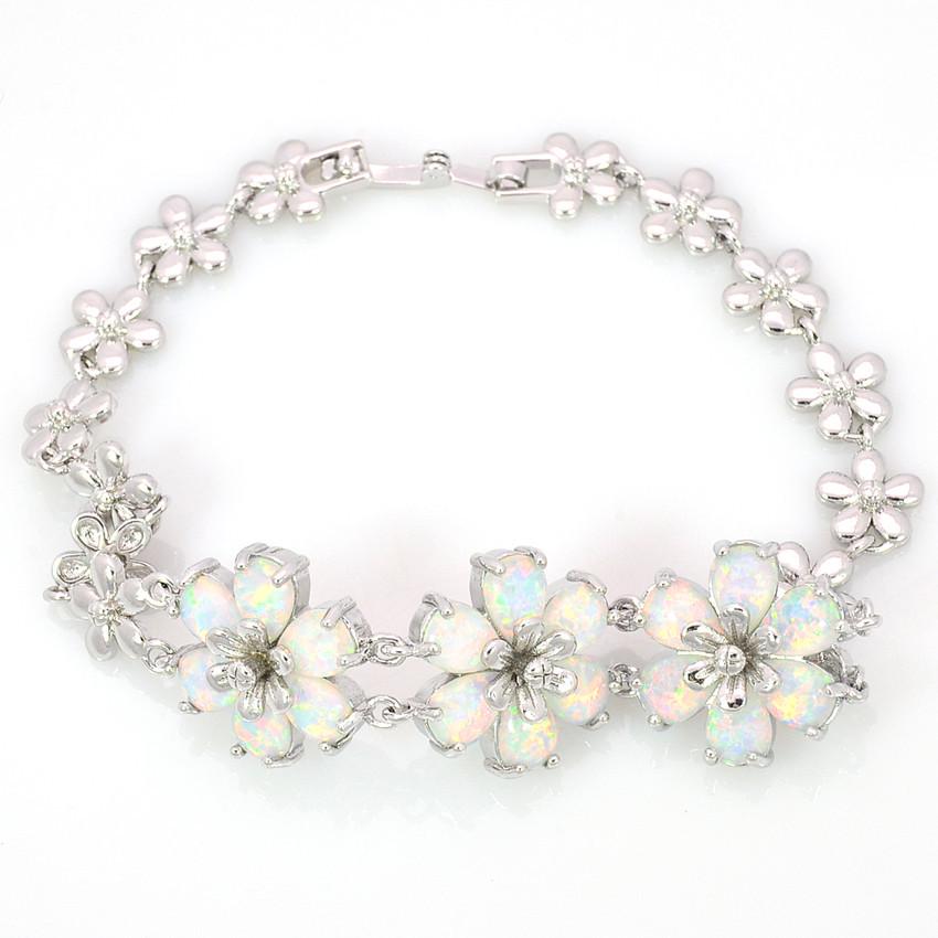 Hawaiian Floral Opal Bracelet: Fashionable Gemstone Jewelry