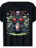 Mothman Boba Tea Kawaii Graphic Tee - Soft Cotton, Casual Round Neck T-Shirt for