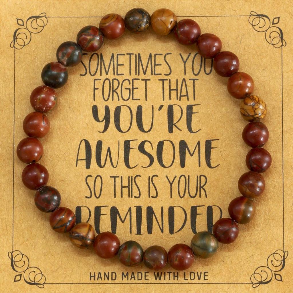 European 6mm Natural Agate Crystal Beaded Bracelet - Handmade Elastic Cord Jewelry for Women