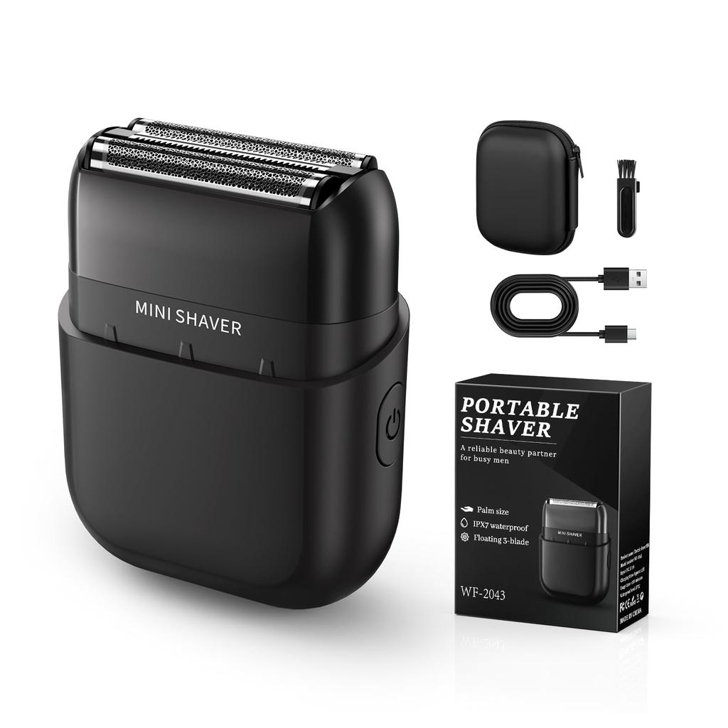 Compact Electric Shaver for 2025 Deep Reciprocating IPX7 Low Locking Perfect for Business Trips and Great Gift Men, Model, Shave, 3-Blade Shaver,